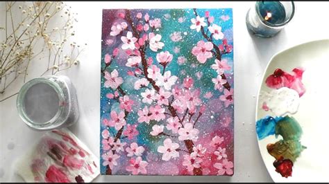 Acrylic How To Paint Cherry Blossomssimple And Easy Cherry Blossom