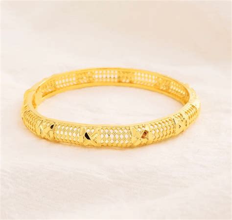 24k Real Gold Plated Dubai Bangle Jewelry Bangles 2 Pcs Bangle Etsy