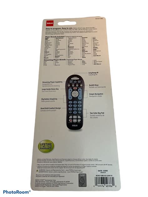 Rca Platinum Pro Universal Remote Control 3 Device Rcr313be Factory