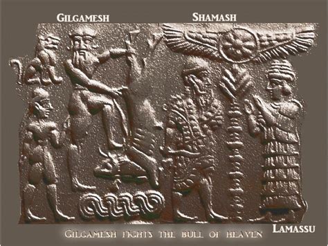 Akkadian Gilgamesh slays the bull of heaven | Ancient sumerian, Ancient ...