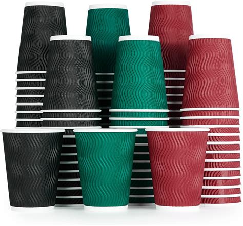 Muchii 12 Oz Paper Coffee Cups 120 Count Multicolor