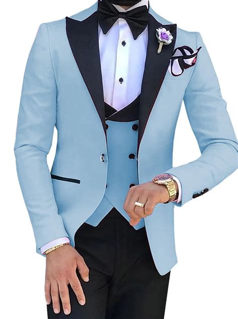 Esmoquin De Novio Esmoquin Azul Claro Para Hombre Esmoquin De Boda Con