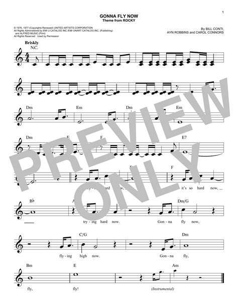 Gonna Fly Now Theme From Rocky By Bill Conti Sheet Music For Easy