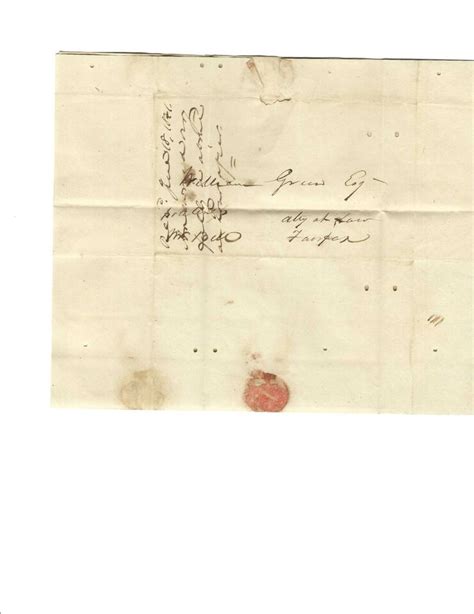 1841 Stampless Cover Letter To Attorney Wm Green Culpeper VA Moth Eaten