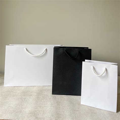 White Matt Boutique Paper Carrier Bags With Rope Handles Extra Large 50cm Wide The Paper Bag