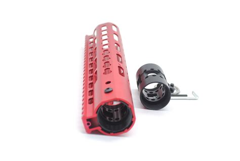 Trirock New Nsr 12 Inch Length Red Free Floating Keymod Ar15 Handguard