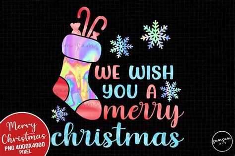 Wish You A Merry Christmas Sublimation Graphic By Samsam Art · Creative