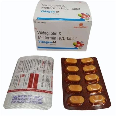 Vidagen M Vildagliptin Metformin Hcl Tablets 50 Mg Packaging Size 10x10 Tablet At Rs 980 Box