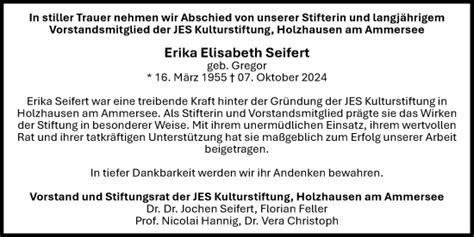 Traueranzeigen Von Erika Seifert Augsburger Allgemeine Zeitung