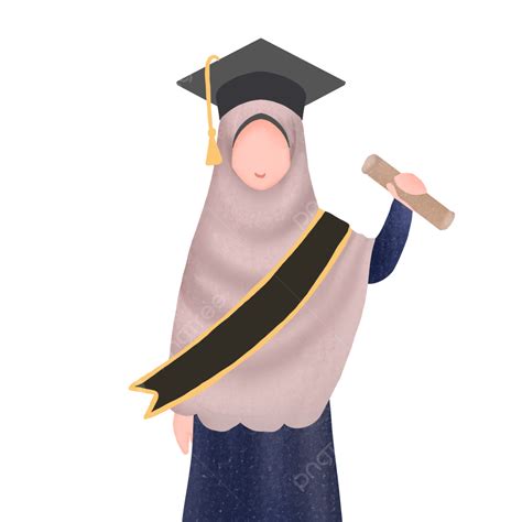 Happy Graduate Woman Muslim With Hijab Graduation Muslim