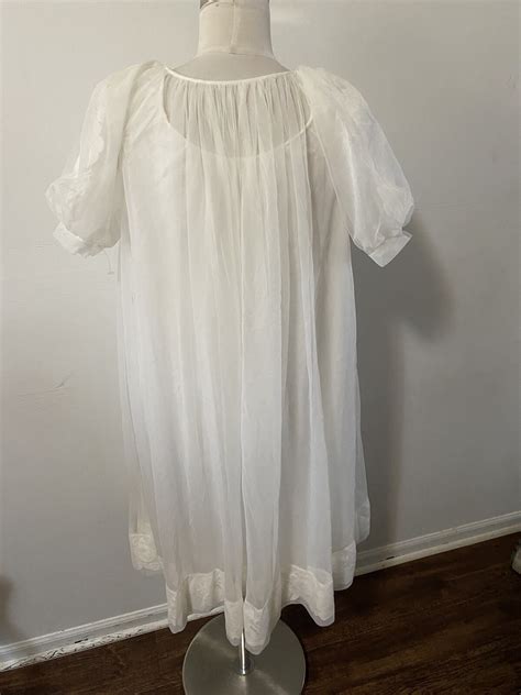 Vintage Miss Elaine Night Gown Robe Sheer Union Made … - Gem