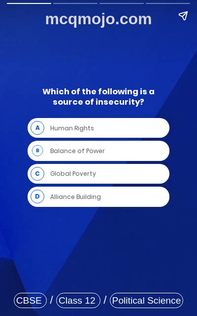 Mcq Questions For Class 12 Political Science With Answers Chapter Wise