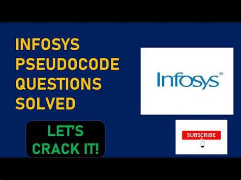 Infosys Pseudo Code Questions With Answers Infosys Pseudocode