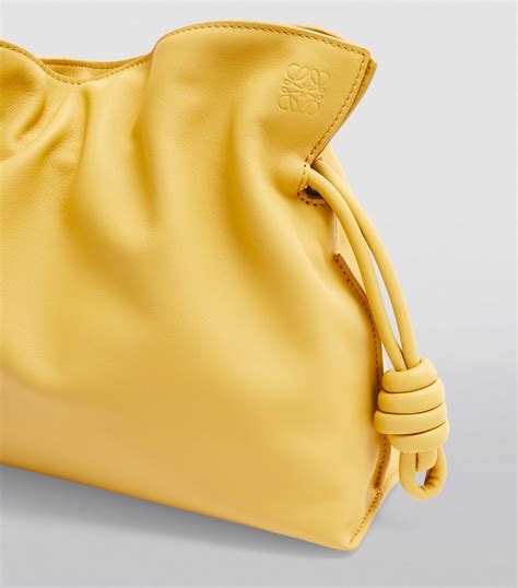 Womens Loewe Yellow Leather Flamenco Clutch Bag Harrods {countrycode}