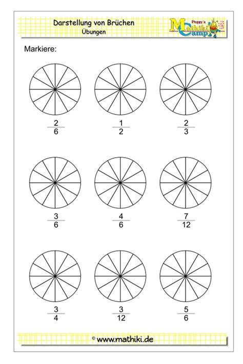 Brüche Grafisch Darstellen Arbeitsblatt