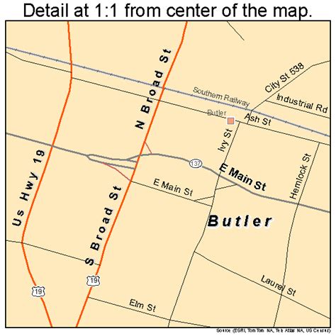 Butler Georgia Street Map 1312120