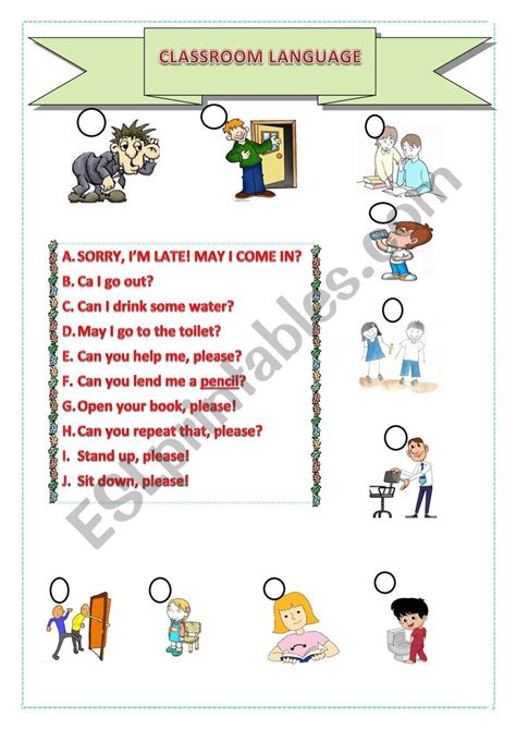 Classroom Language Esl Worksheet By Amelo