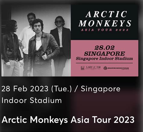 ARCTIC MONKEYS SG CAT 1 TICKET STANDING PEN A Tickets Vouchers