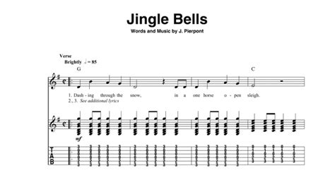 Jingle Bells Guitar Tab Single Guitar Print Sheet Music Now