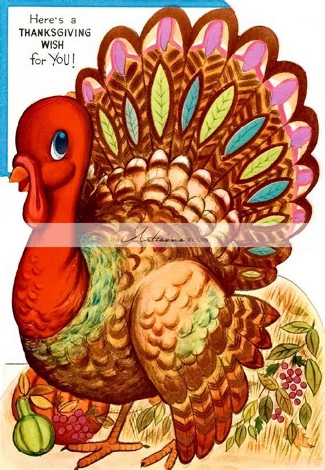 Instant Art Printable Download Vintage Retro Thanksgiving Etsy