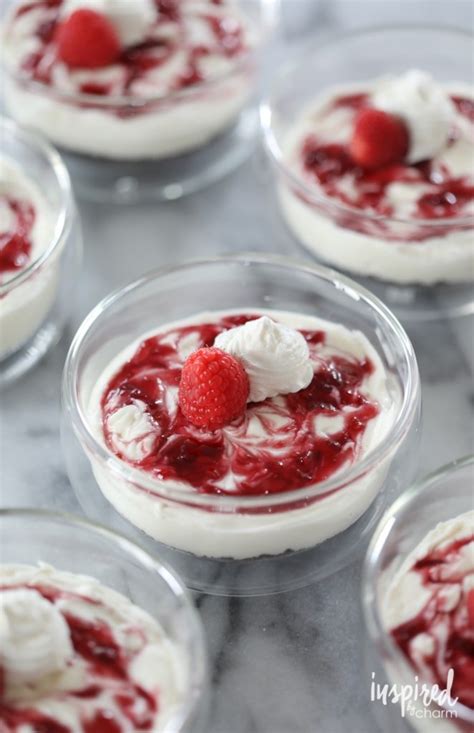 No Bake Chocolate Raspberry Cheesecakes