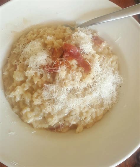 Homemade Risotto With Shallots Taleggio Cheese Bosc Pear Grilled