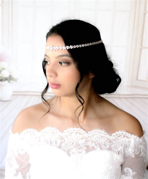 Rose Gold Bridal Forehead Hair Accessory Jazmine Treasures By Agnes