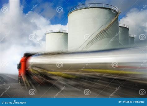 Speeding Truck With Fuel Tank Stock Image Image Of Driving Truck