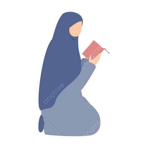 Woman Reading Quran Vector Hd Png Images Muslim Woman Reading Quran