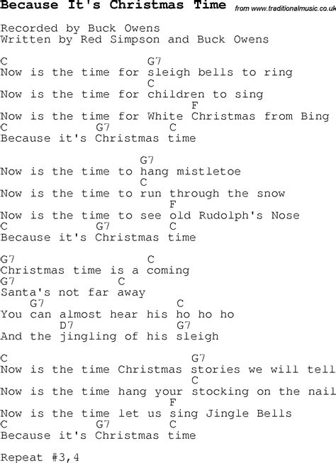 Christmas Carol Song Lyrics With Chords For Because It S Christmas Time