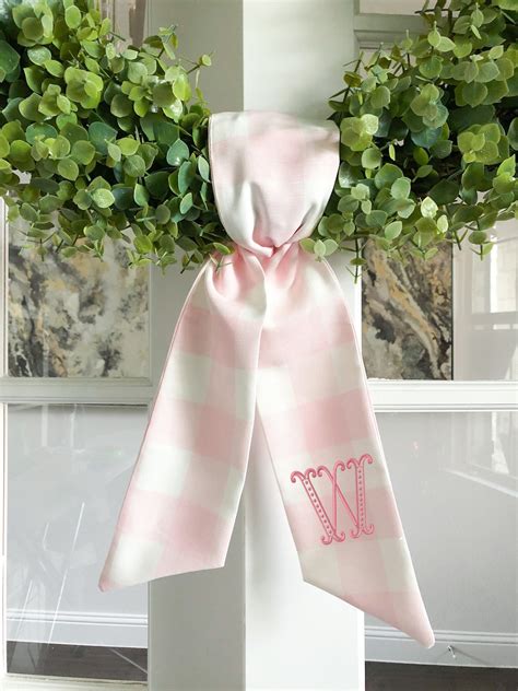 Spring Pink Buffalo Check Wreath Sash Pink Wreath Sash Etsy