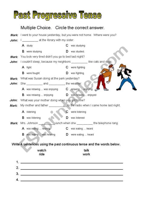Past Progressive Tense Worksheet Grade 4 Design Talk