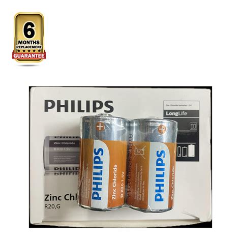 Pack Of 2pcs Philips R20g2f 70 Extra Zinc Chloride Batteries 15v Orange