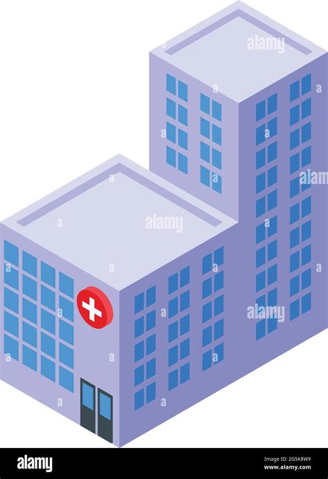 Hospital Building Icon Isometric Vector Medical Clinic Illustration