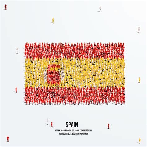 Premium Vector Spain Flag A Large Group Of People Form To Create The