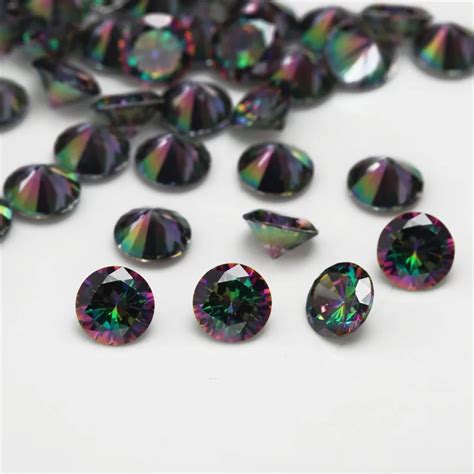 Zirc Nia C Bica Solta Multicolor CZ Stone Forma Redonda Cor De