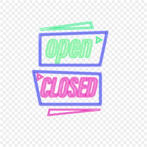 Neon Sign Signboard Vector Png Images Open Or Closed Neon Sign