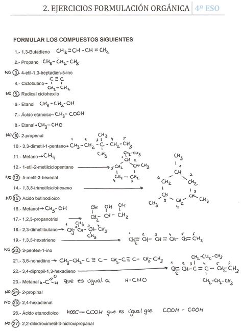 Quimica Del Carbono Soluciones Ejercicios Relaci N Formulaci N Org Nica