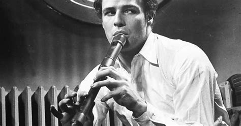 A 24 Year Old Marlon Brando Playing The Recorder Had Yet To Be In A Film But Had Achieved Fame