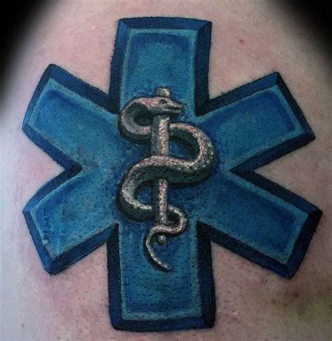 60 Star Of Life Tattoo Designs For Men Ems Emt And Paramedic