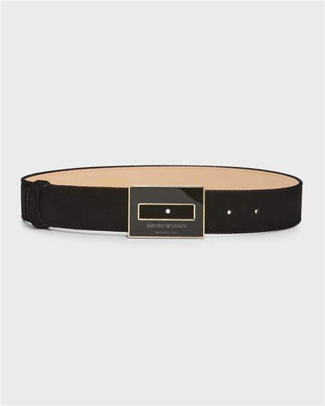 Emporio Armani Logo Buckle Leather Belt Neiman Marcus