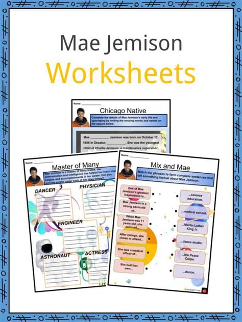 Mae Jemison Facts Worksheets Space Career Life And Legacy For Kids