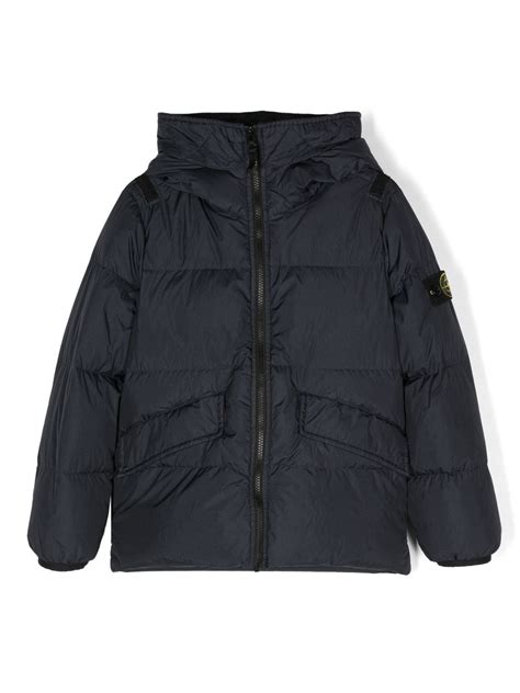 Stone Island Junior Donsjack Met Capuchon Farfetch