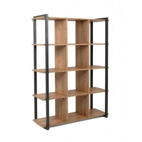 Librer A Roble Roble C Bico Con Perfiles Antracita X Xh Cm