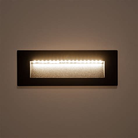 Balise Led Ext Rieure W Encastrable Au Mur Rectangulaire Groult Noire