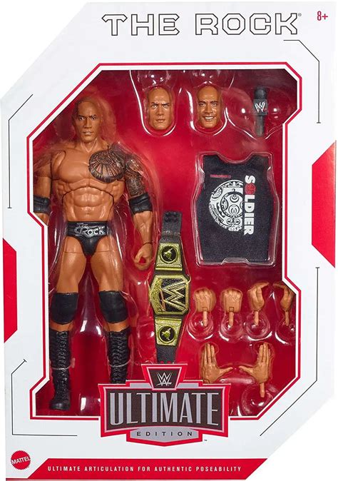 WWE Wrestling Ultimate Edition Wave 10 The Rock 7 Action Figure Mattel ...