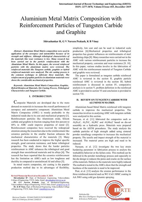 Aluminium Metal Matrix Composition With Reinforcement Particles Of