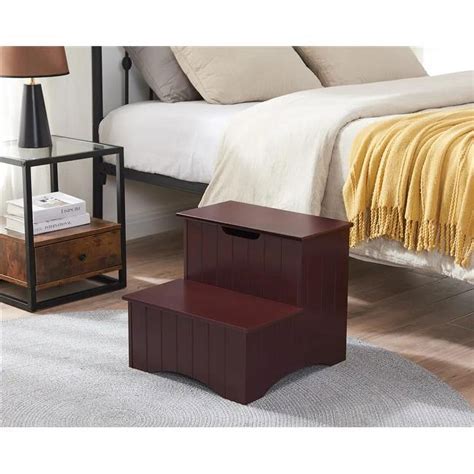 Storage Step Stool, Walnut - Walmart.com