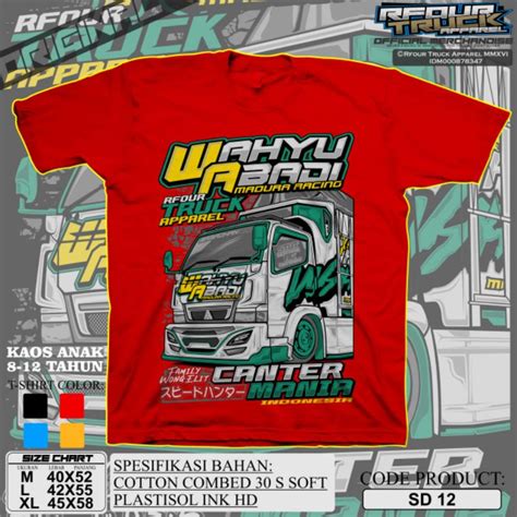 Jual Kaos Anak Laki Laki Gambar Truk Oleng Umur 7 12 Tahun KAOS TRUK