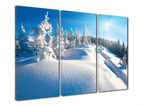 Tableau Triptyque Paysage De Montagne Enneig E D Co Murale Pas Cher